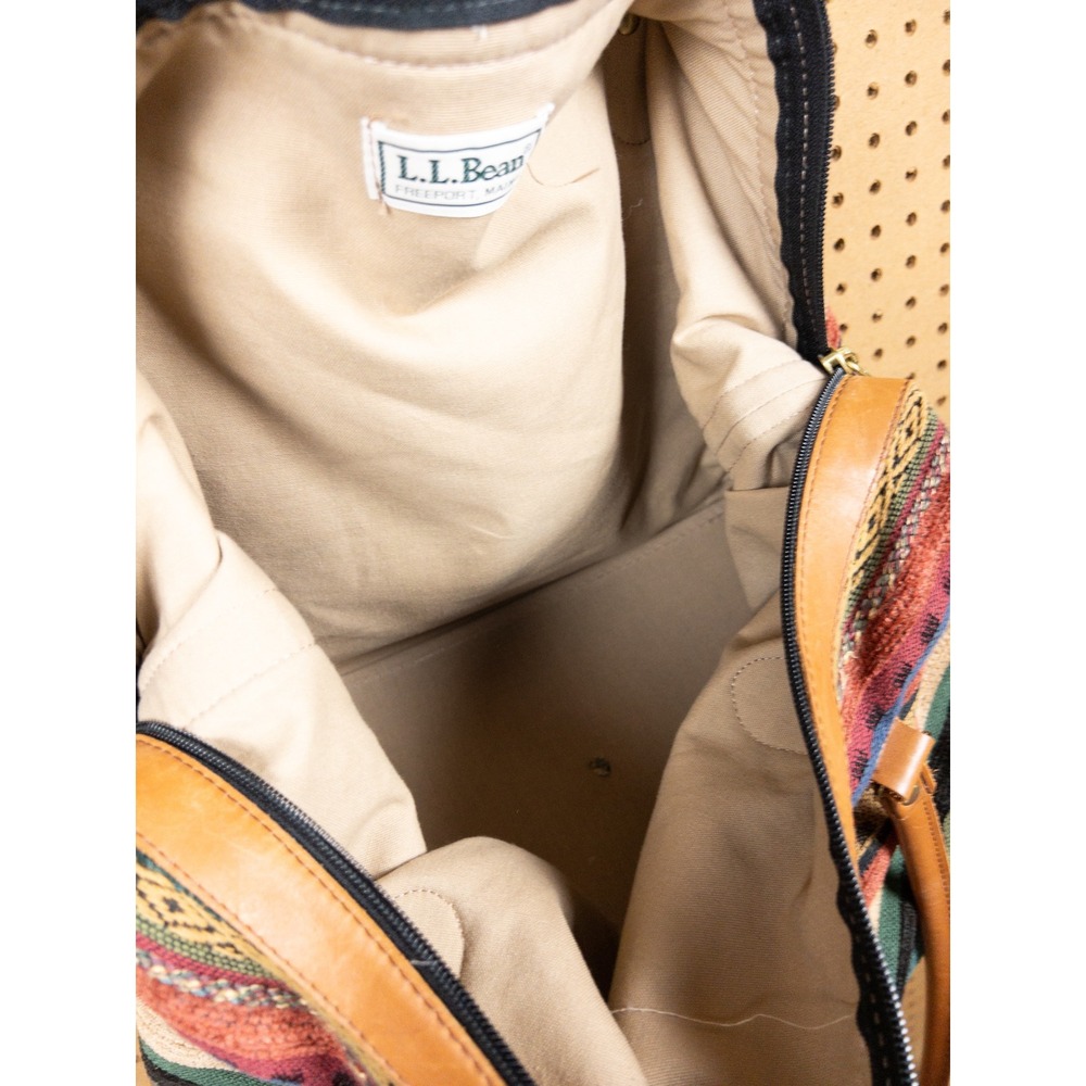 Vintage LL Bean 70s Woven Tapestry Luggage Set Striped Garment Bag, Carry-On - Picture 8 of 16